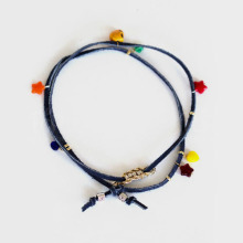 Custom design women leather cuff &rubber bracelet