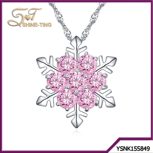 AAA zircon necklace - snowflakes diamond pendant necklace