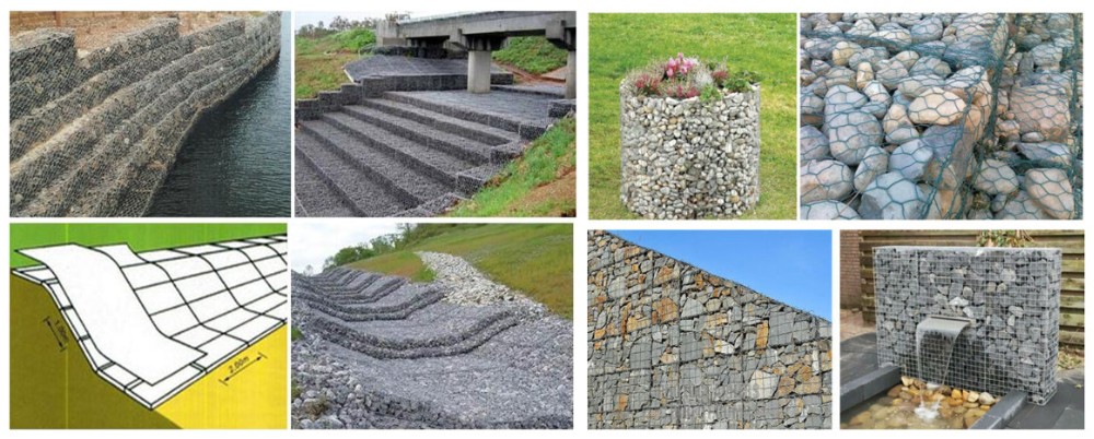 Caja de gavión soldado 200x100x50 Alambre soldado de zinc Gabions Cagion Gabion colchones con aglutinantes espirales