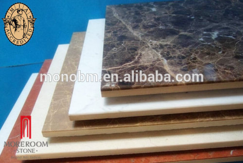 Natural stone ceramic bottom white composite marble for floor tile