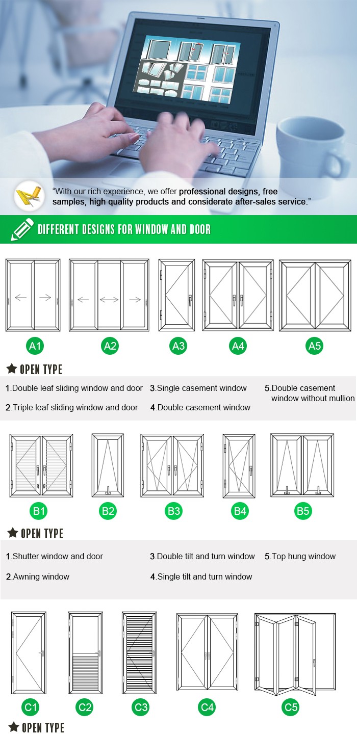 Aluminum casement window and door,modern aluminum double entry doors