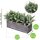 직사각형 목재 재배자 상자에 가짜 유칼립투스 식물
