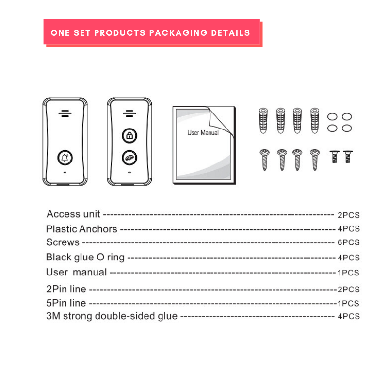 Wireless Audio Intercom Doorbell Open the door