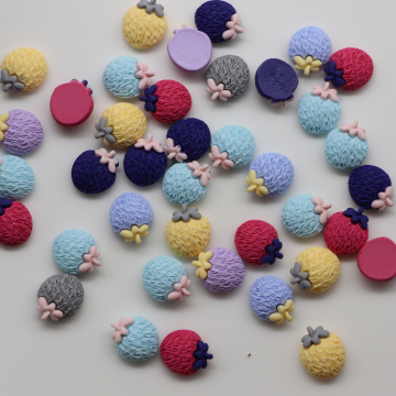 artificial plastic resin acrylic beaded Cabochons strawberry with flat back jewelry mading for headband/necklace embellishment
