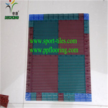 Modular drainage interlocking sport court flooring