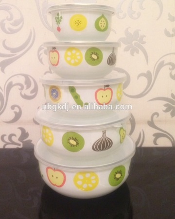 5 pc fruit bowl set & custom enamel coating ice bowl