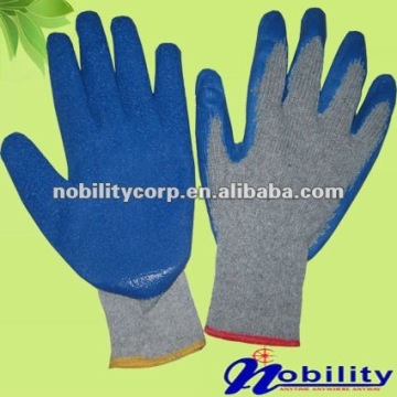 Grey Lined Blue Latex Dipped Glove