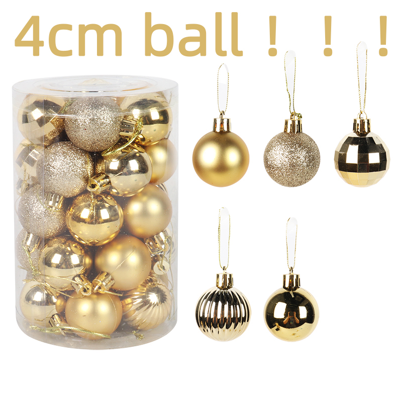 34pcs christmas ornament for xmas home decor light plastic balls natal deco one barrel ball 4cm 2021 hanging pendent new year