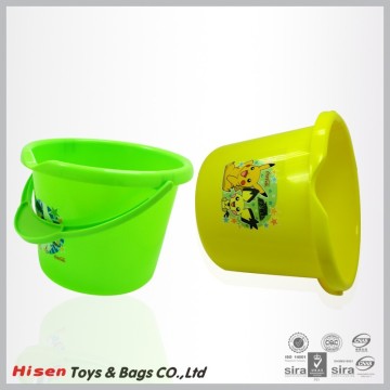Custom logo printed plastic pails with handles