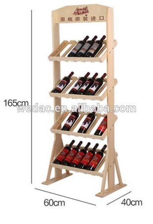Wooden wine display rack