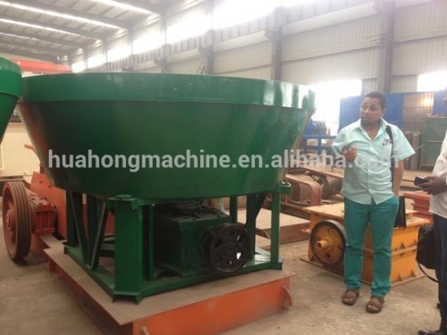 Sudan customer visit our factory for gold grinder wet pan mill gold selecting machine