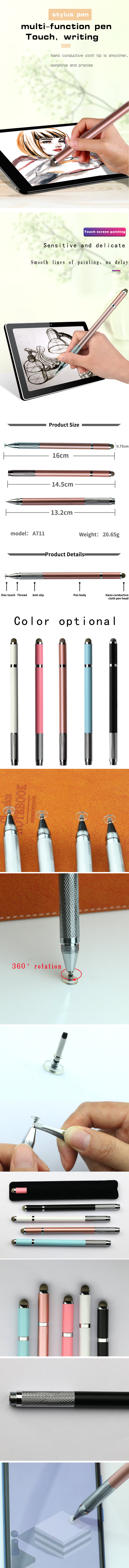 High promotion branded 2 in 1 active stylus touch metal pen tablet
