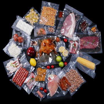 Embossing plastic transparent vacuum bag