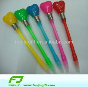 heart pen with LED heart led pen led heart ballpoint pen