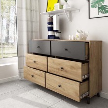 Modern Tall Bedroom Walnut Wood Chest of Drawers