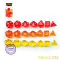 Bescon Mini Dice Gem Set 21pcs -21 Gem Mini Polyhedral Dice, 3 colores en juego completo de 7, tamaño de dados en miniatura de 10MM