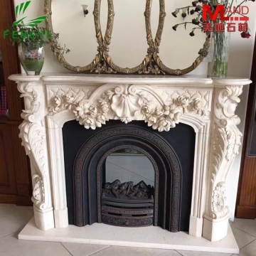 European Marble Stone Luxury Customizable Fireplace for Villa Heating