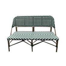 Vintage Woven Rattan Bamboo Sofa Garden Bench