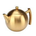 Burnable golden stainless steel teapot