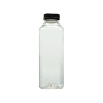 Transparent PET Plastic Beverage Bottle with Cap