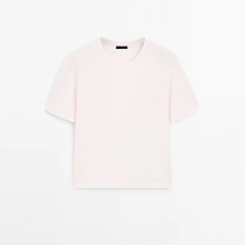 Women's casual style solid color pure cotton short sleeved T-shirt