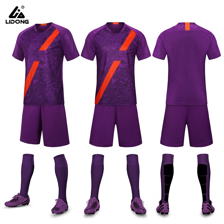 Uniforme de treinamento de futebol de cor roxa