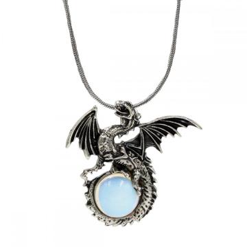 Pterodactyl Crystal Pendant Circle Chain Necklace