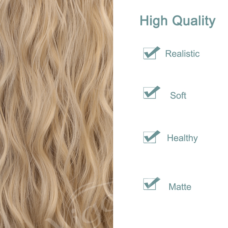 Vigorous Ombre Blonde Lace Front 26 Inch Long Wavy Blonde for Women Curly Blonde Hair Full Wig Synthetic