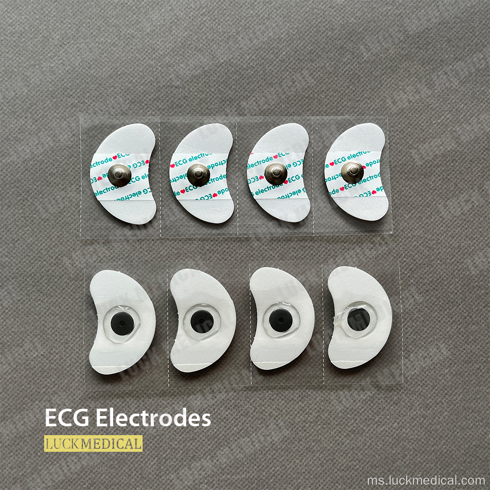 Ujian Jantung Perubatan ECG Electrode Button Pad