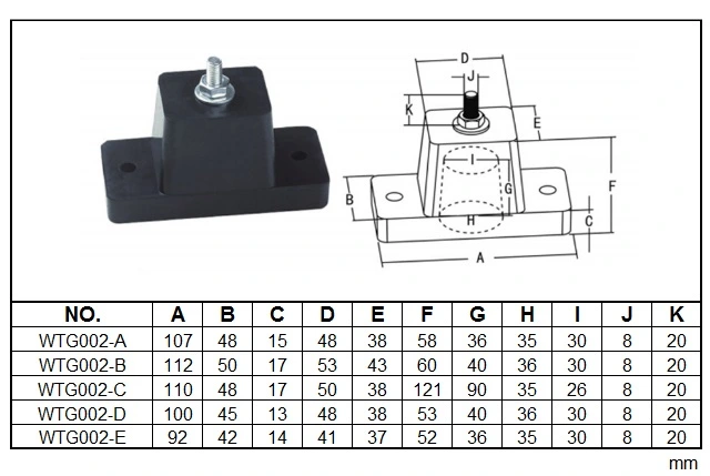 T-Shaped Rubber Angle Cushioning Decompression Rubber Air Conditioning Shock Absorber Rubber Mount