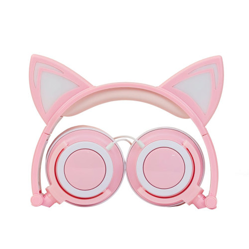 Macaron glow headphones with cat ears