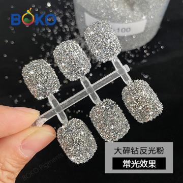 Wholesale Diamond Nail Art Glitter Silver Reflective Crystal Sequins Holographic Pigment