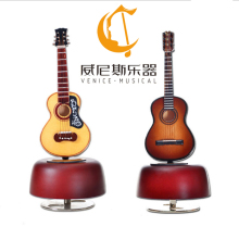 guitar type music gift music box hand crank
