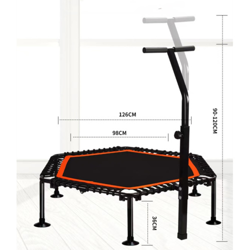 Trampolin senyap dengan bar pemegang laras