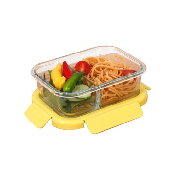 High Borosilicate Glass Microwave-Safe Partitioned Lunch Box