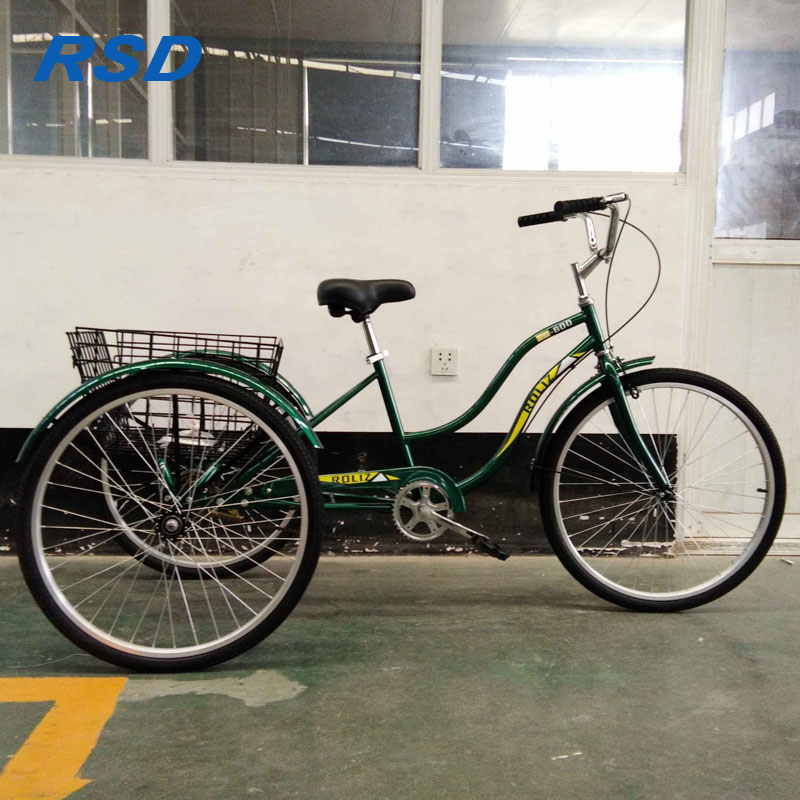 three wheel bicycle with 2 seat/adult tricycles for women 26 inch/adult tricycle rear basket