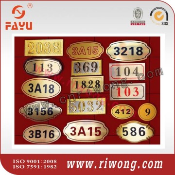 door number plate, room number plate, house number plate