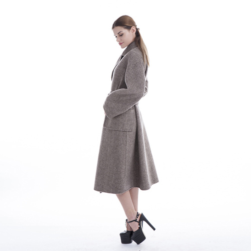 Winter ladies wear belted cashmere coats