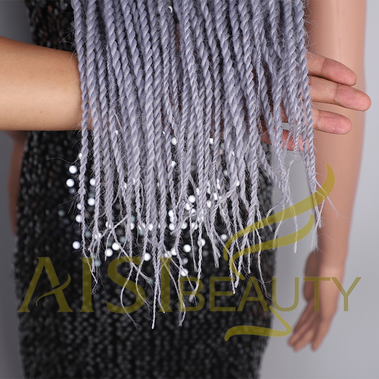 Aisi Beauty Hot Selling Easy Wearing Long Ombre Grey Dark Root Machine Made Baseball Hat With Crochet Twist Braiding Hair