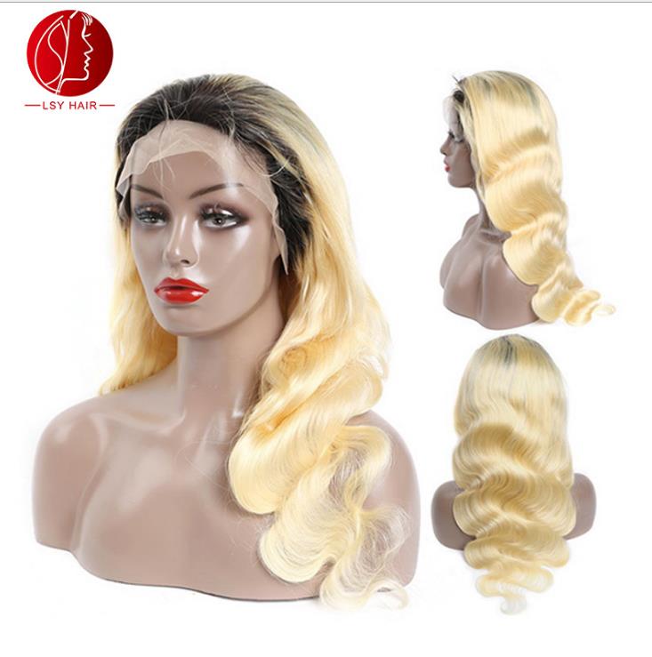 1B 613 Full Lace Wig Human Hair Body Wave, Transparent Lace Colour Remy #613 Blonde 100% Virgin Human Hair Full Lace Wigs