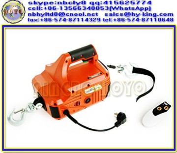 Portable electric cable hoist , AC 120v 1000 lb winch , remote control portable electric winch 120v