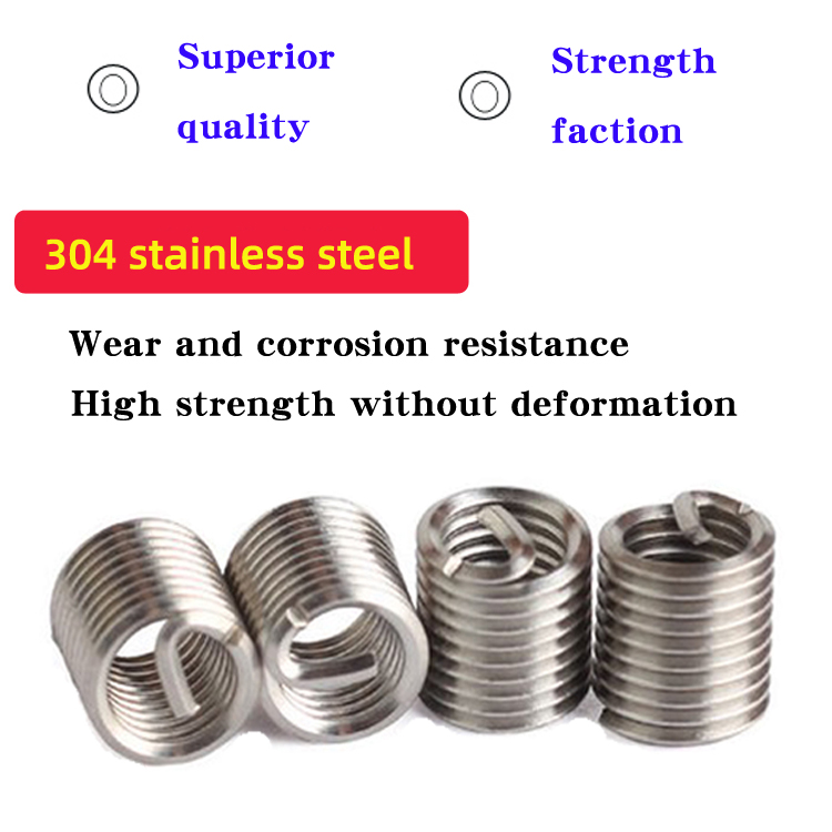 304 Stainless Steel M26 Spring Coil-Insert Fasteners with Natural Surface Treatment Metric Thread Insert Carton Packing