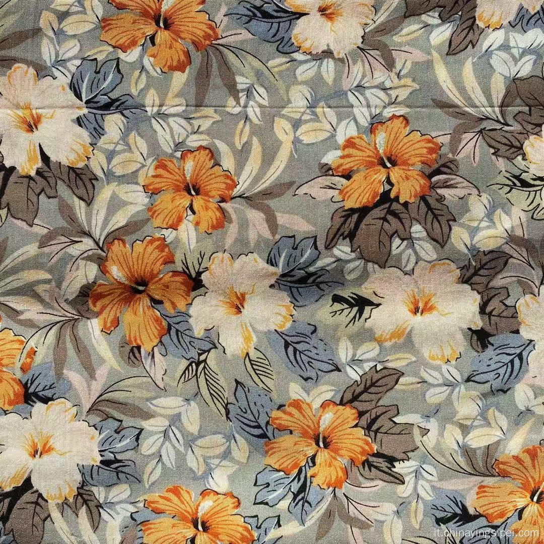 45S Morft Challis Tessuto in tessuto floreale stampato floreale Viscosio