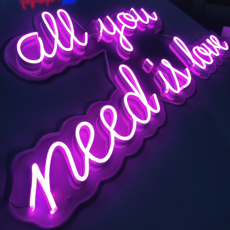 Custom led neon sign unbreakable acrylic backing board led neon letter sign wholesale neon sign