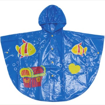 Full over printing Kids rain poncho