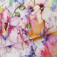 Elegant Floral Custom Print 100% Linen Fabric for Clothes