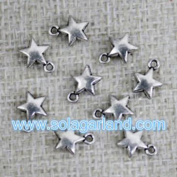 Vente en gros de 6,5 MM petit vif argent métal Star Charms pendentifs