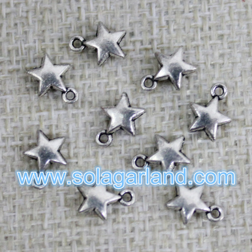 Commercio all'ingrosso 6,5 MM piccoli brillante stella in metallo argento Charms Ciondoli