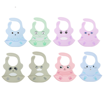 Bibs de bebê de silicone de desenho animado por atacado limpam facilmente