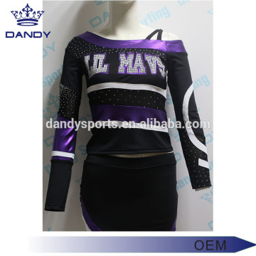 Glitter rhinestone cheerleading uniform för ungdomar